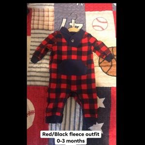 Baby boys fleece one piece outfit 0-3 months